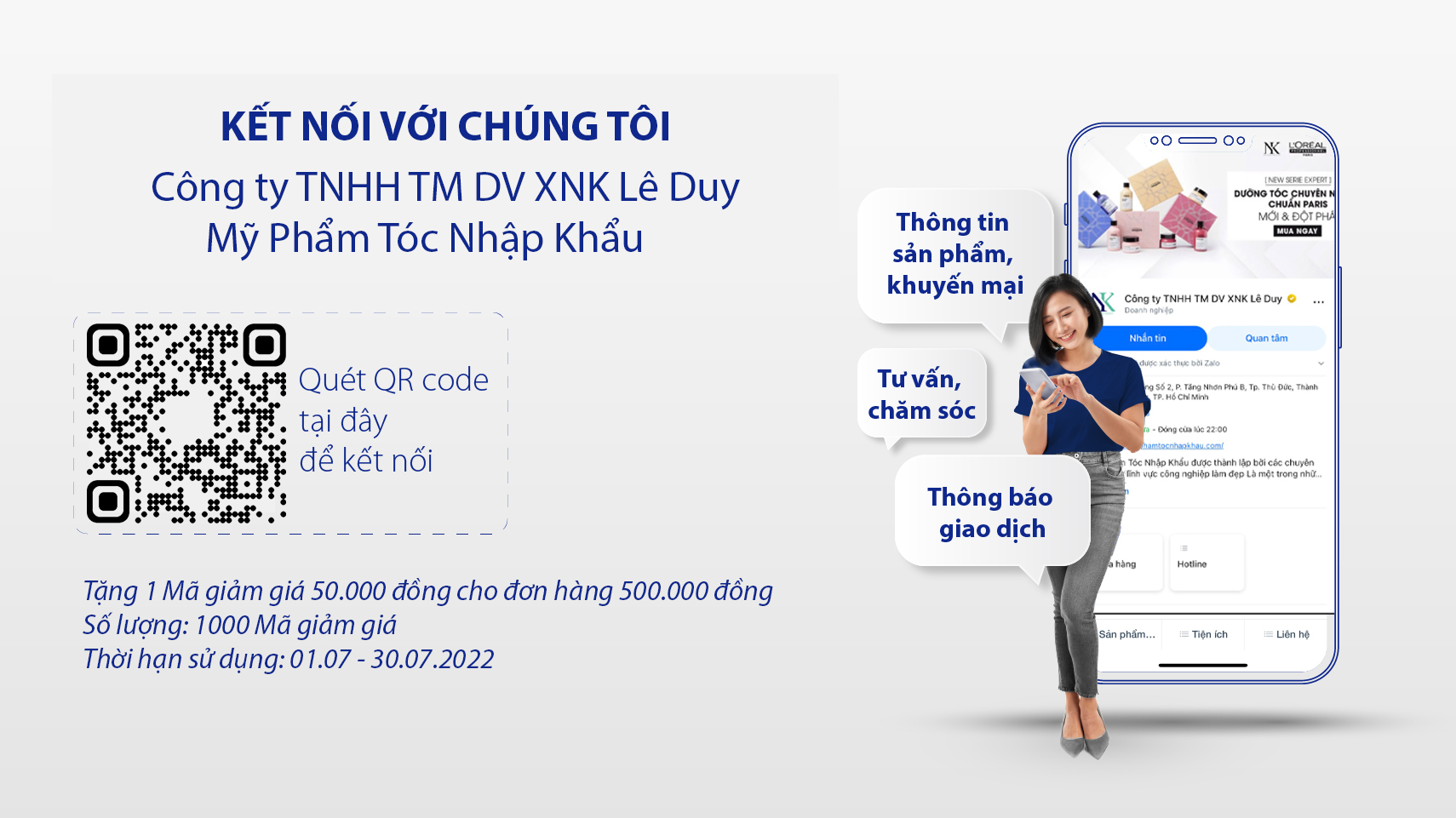 TẶNG 50K KHI BẤM “QUAN TÂM” ZALO OA Công ty TNHH TM DV XNK Lê Duy