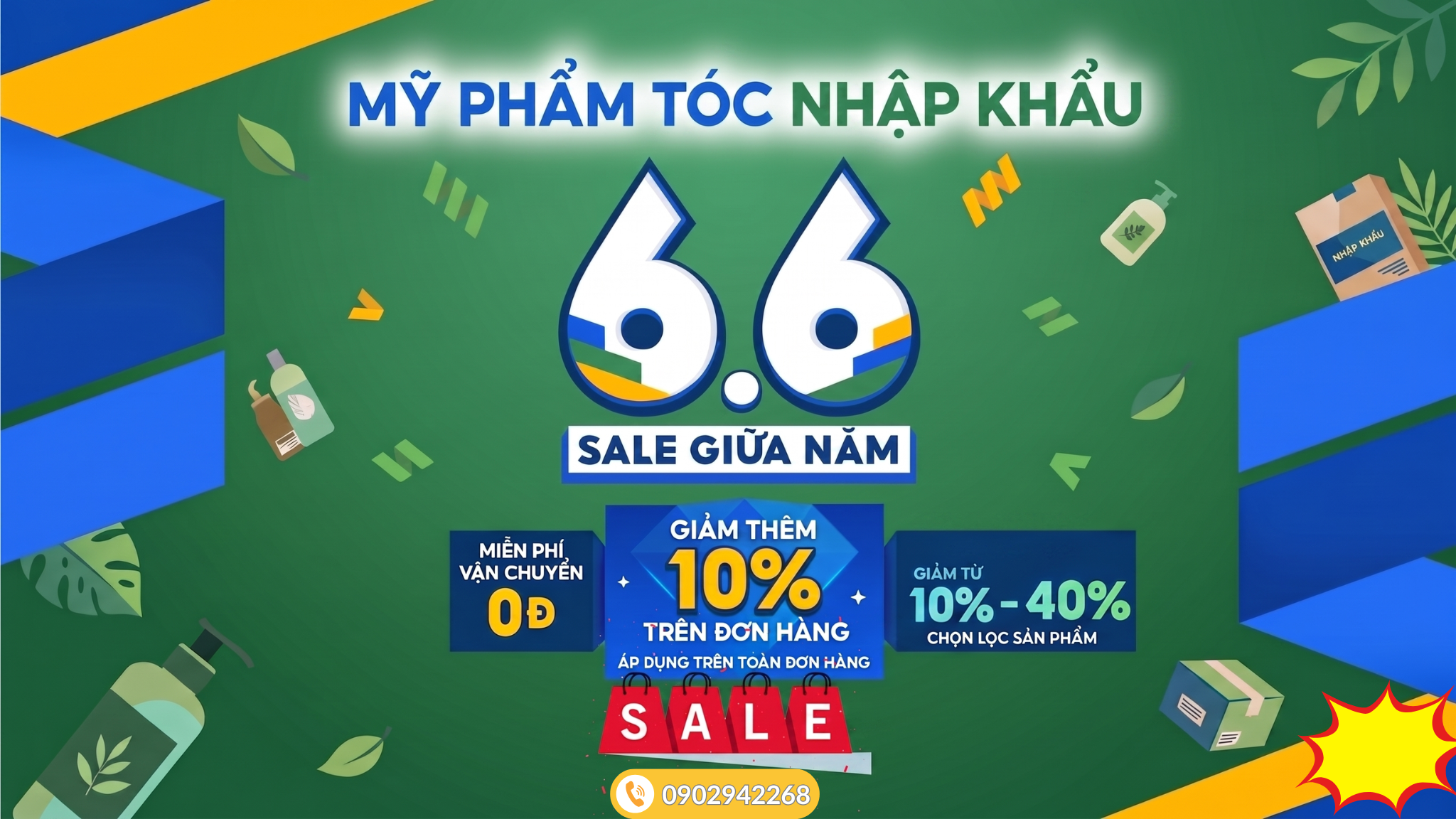 SIÊU SALE 6.6: Đại Tiệc Ưu Đãi Lớn Nhất Năm Từ Mỹ Phẩm Tóc Nhập Khẩu
