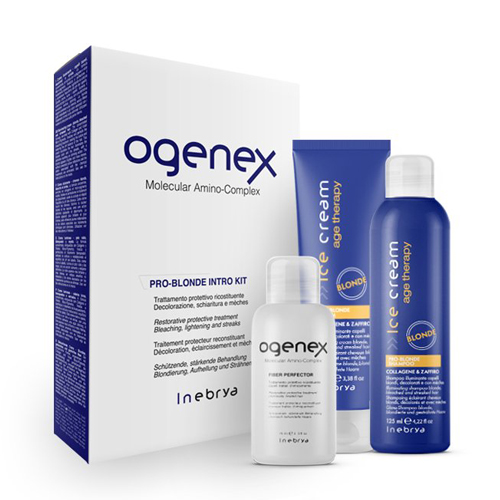 BỘ PHỤC HỒI KHÔI PHỤC VÀ BẢO VỆ TÓC MÀU LẠNH INEBRYA OGENEX PRO-BLONDE INTRO KIT 125ML