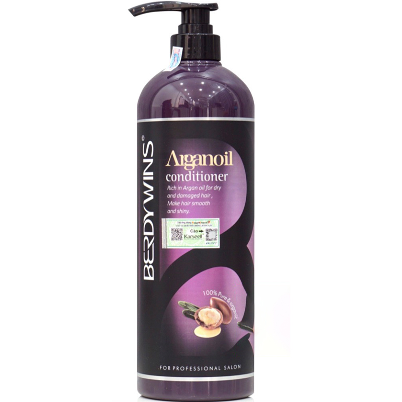 Dầu xả Berdywin phục hồi tóc hư tổn argan oil 1000ml