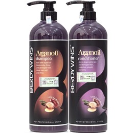 Dầu gội xả Berdywin phục hồi tóc hư tổn argan oil 1000ml