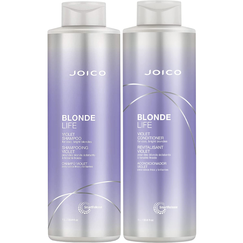 Dầu Gội Xả Tím Joico Khử Vàng Cho Tóc Tẩy Blond Life Violet 1000ml
