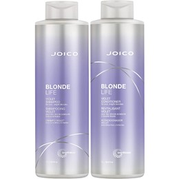 Dầu Gội Xả Tím Joico Khử Vàng Cho Tóc Tẩy Blond Life Violet 1000ml