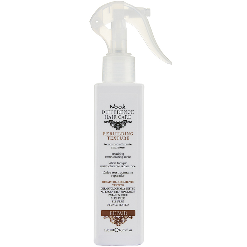 Xịt dưỡng Nook tái tạo phục hồi tóc khô và hư tổn repair rebuilding texture tonic leave in 195ml