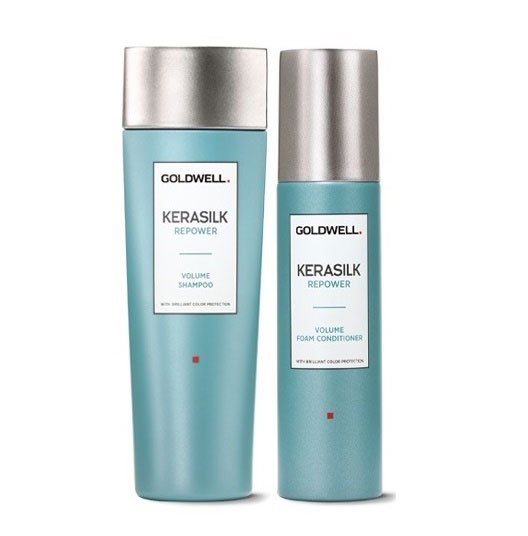 DẦU GỘI VÀ DẦU XẢ DẠNG BỌT GOLDWELL KERASILK REPOWER VOLUME 250ML