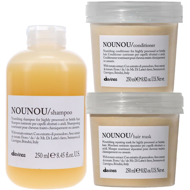 COMBO BỘ SẢN PHẨM NOUNOU DAVINES CHỮA TRỊ TÓC HƯ TỔN 250ML