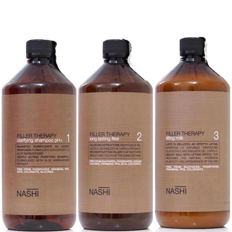 BỘ 3 SẢN PHẨM PHỤC HỒI TÓC HƯ TỔN NĂNG NASHI FILLER THERAPY 1000ML