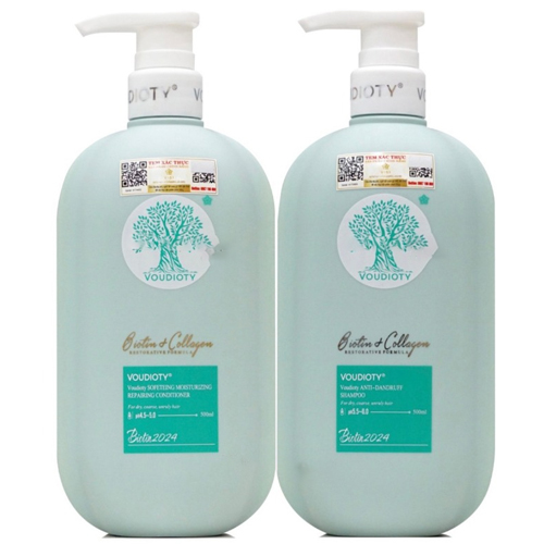 DẦU GỘI XẢ BIOTIN COLLAGEN VOUDIOTY TÓC, GÀU, KIỀM DẦU 500ML