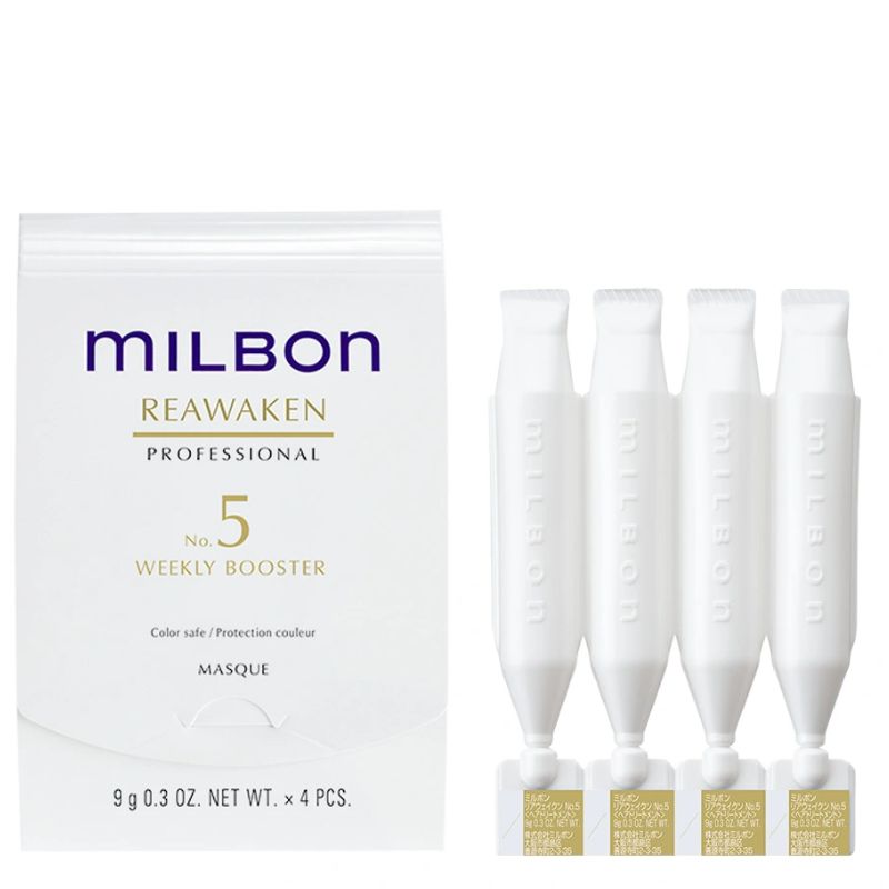 Kem hấp Milbon Reawaken No.5 phục hồi chuyên sâu tại nhà 4x9g