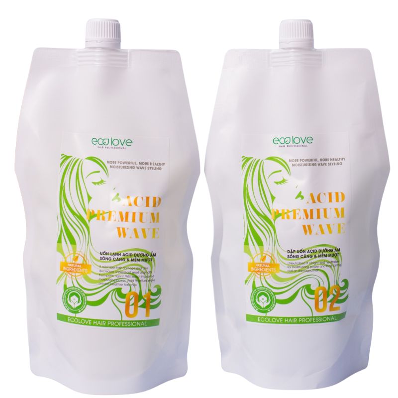 Thuốc uốn lạnh Ecolove dưỡng ẩm sóng căng Prenium Wave 500ml