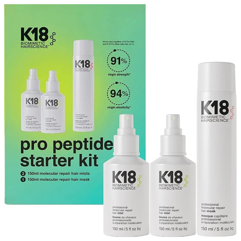 Bộ sản phẩm phục hồi tóc hư tổn K18 Pro Peptide Starter Kit 150ml