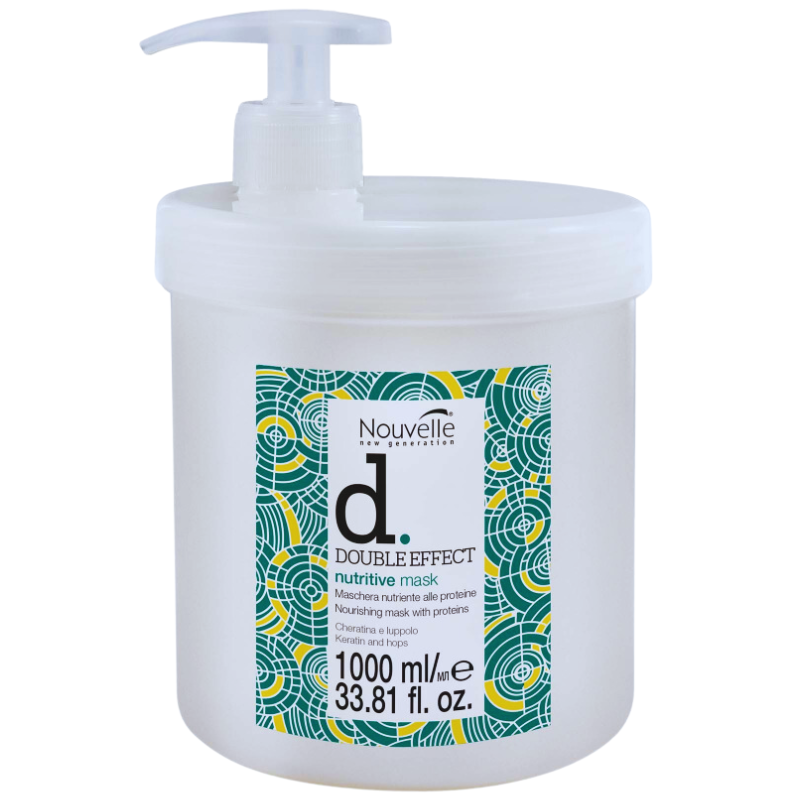HẤP DẦU, DẦU XẢ KERATIN & DƯỢC THẢO DƯỠNG TRỊ TÓC HƯ TỔN NOUVELLE DOUBLE EFFECT NUTRITIV 1000ML