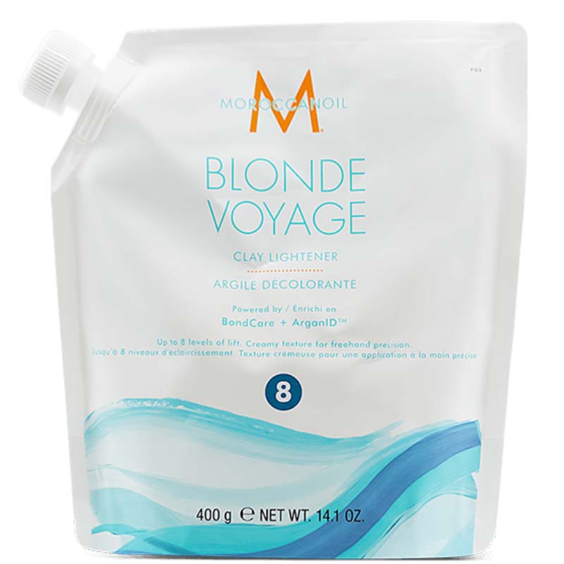 Bột nâng sáng đất sét Moroccanoil 8 Level Blonde Voyage Lightener 400g