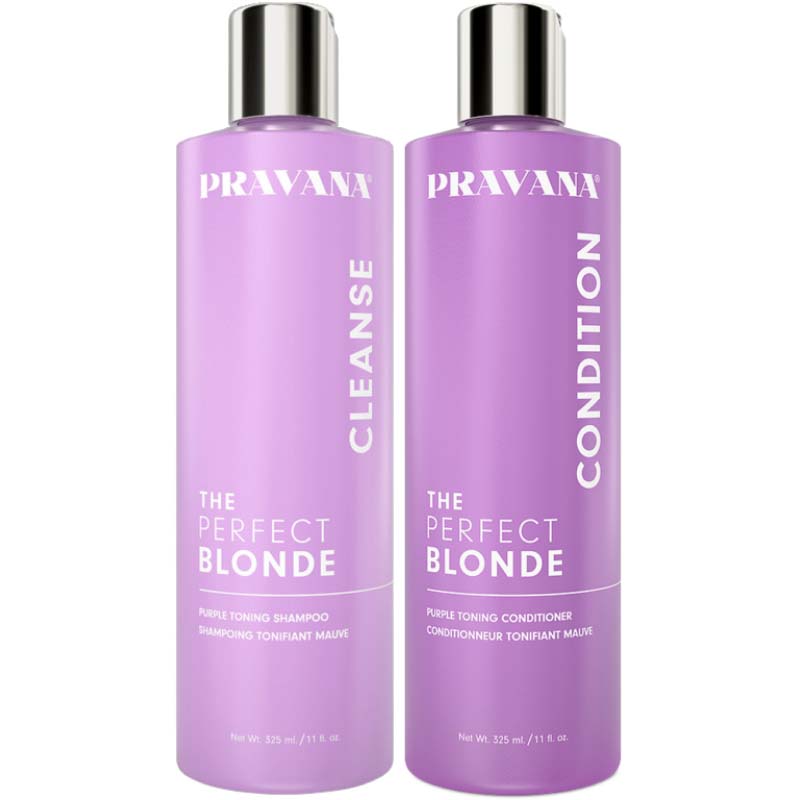 Dầu gội xả Pravana loại bỏ ánh sắc vàng The Perfect Blonde Purple Toning 325ml