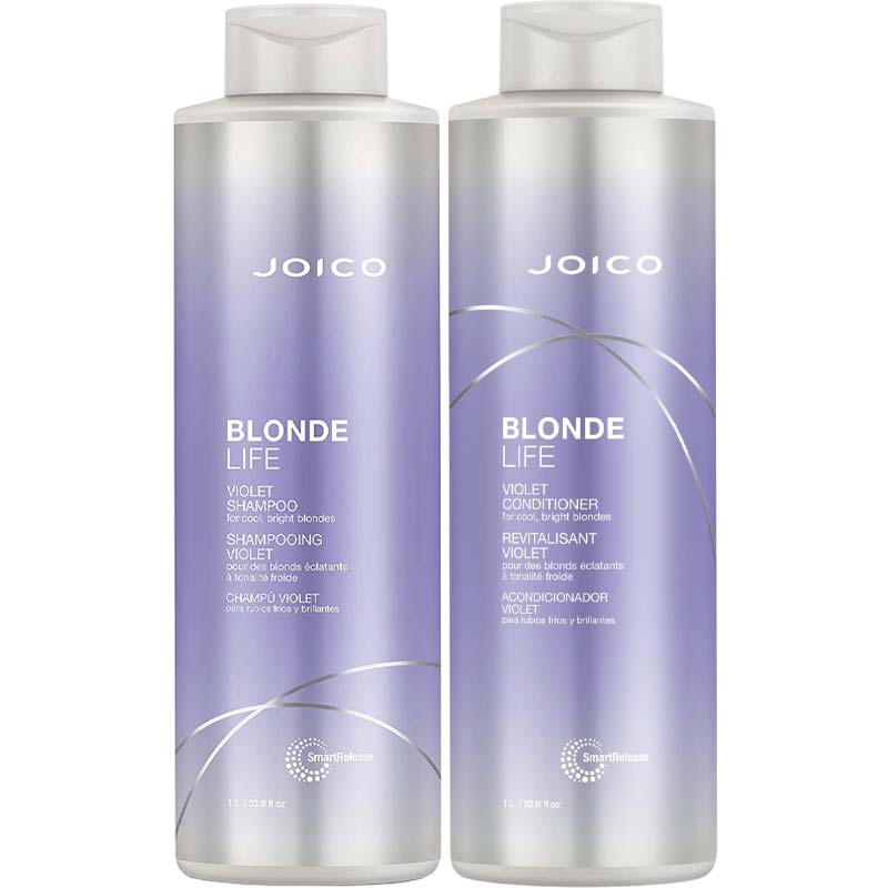 Dầu Gội Xả Tím Joico Khử Vàng Cho Tóc Tẩy Blond Life Violet 1000ml
