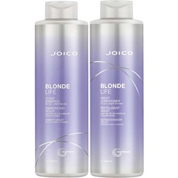 Dầu Gội Xả Tím Joico Khử Vàng Cho Tóc Tẩy Blond Life Violet 1000ml