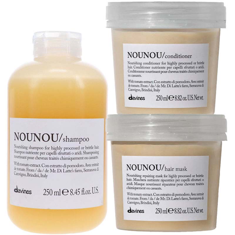 COMBO BỘ SẢN PHẨM NOUNOU DAVINES HỖ TRỢ CHỮA TRỊ TÓC HƯ TỔN 250ML COMBO BỘ SẢN PHẨM NOUNOU DAVINES HỖ TRỢ CHỮA TRỊ TÓC HƯ TỔN 250ML