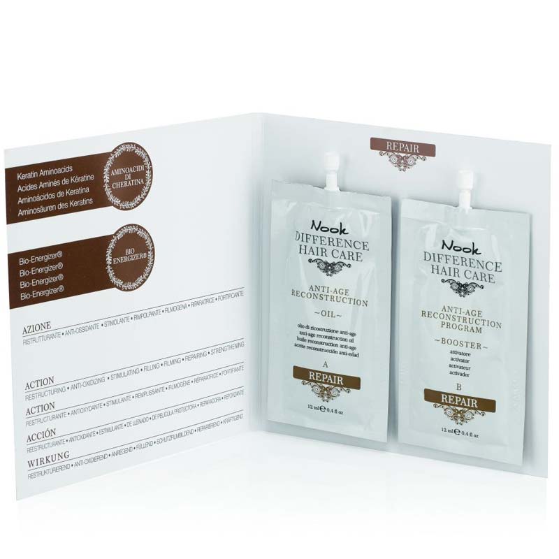 Bộ huyết thanh Nook phục hồi tái tạo tóc và da đầu yếu hư tổn repair anti age reconstruction box 50 kit 12ml + 12ml Bộ huyết thanh Nook phục hồi tái tạo tóc và da đầu yếu hư tổn repair anti age reconstruction box 50 kit 12ml + 12ml