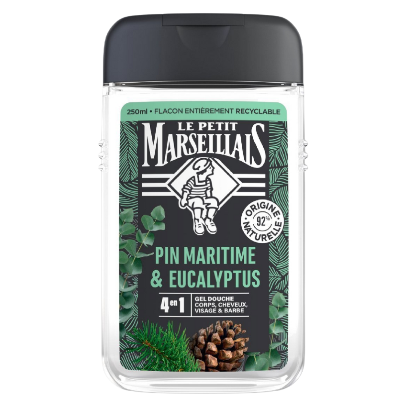 Sữa tắm Le Petit Marseillais 92% hữu cơ 4in1 hương thông và bạch đàn biển 250ml
