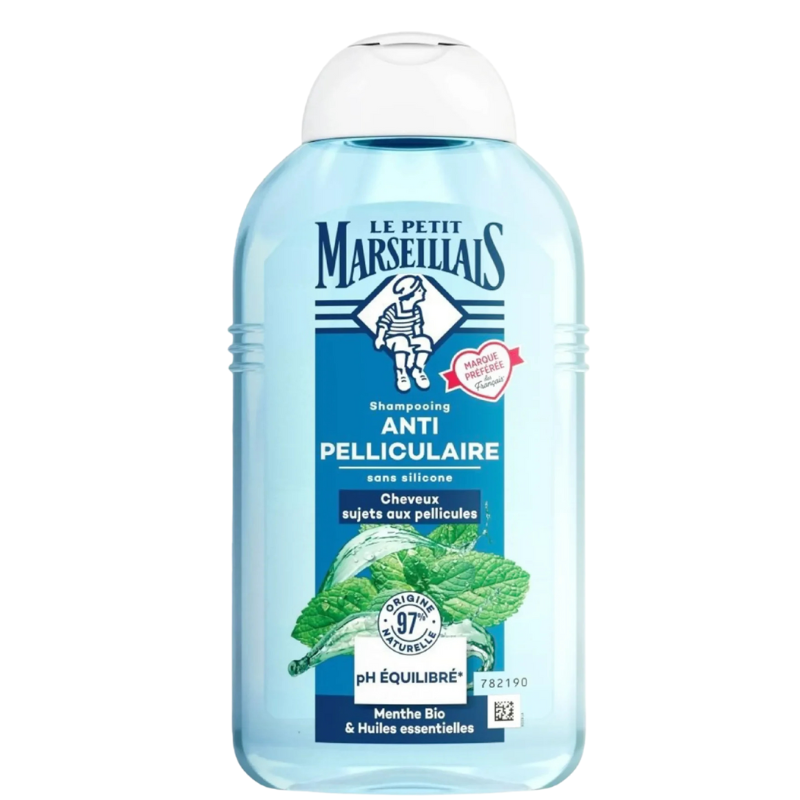 Dầu gội Le Petit Marseillais trị gàu 97% hữu cơ 2in1 tinh dầu bạc hà 250ml