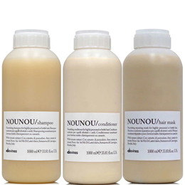 COMBO BỘ SẢN PHẨM NOUNOU DAVINES HỖ TRỢ CHỮA TRỊ TÓC HƯ TỔN 1000ML