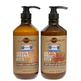 DẦU GỘI XẢ LAMBOR TRỊ GÀU KERATIN ORGANIC ANTI DANDRUFF 500ML