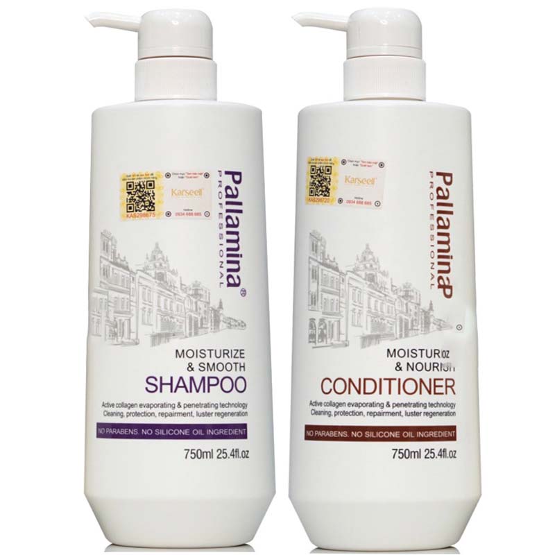 DẦU GỘI XÃ PHỤC HỒI TÓC HƯ TỔN PALLAMINA COLLAGEN KERATIN 750ML