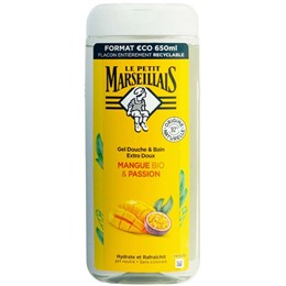 Gel tắm Le Petit Marseillais 92% hữu cơ chiết xuất xoài và chanh dây 650ml