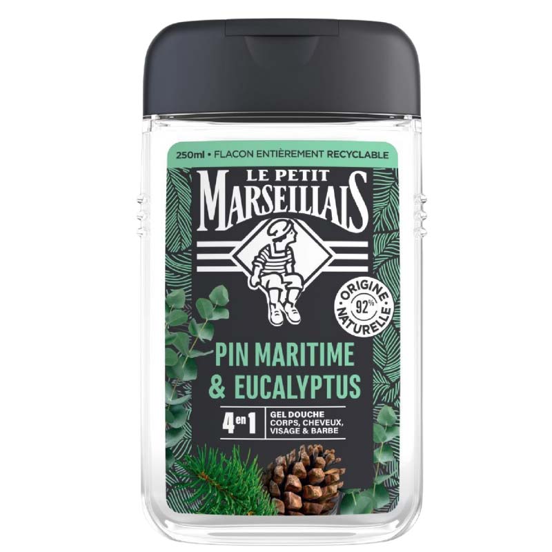 Sữa tắm Le Petit Marseillais 92% hữu cơ dành cho nam 4in1 hương thông và bạch đàn biển 250ml