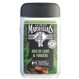 Sữa tắm Le Petit Marseillais 92% hữu cơ 4in1 hương gỗ tuyết tùng và dương xỉ 250ml