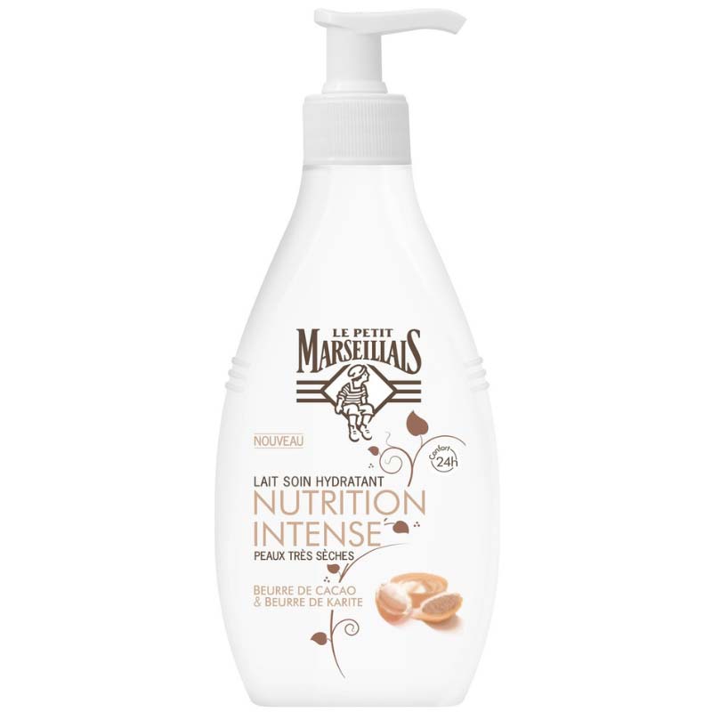 Sữa dưỡng ẩm Le Petit Marseillais 24h chiết xuất bơ ca cao, bơ hạt mỡ 250ml