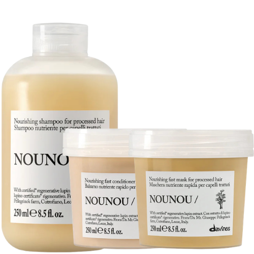 COMBO BỘ SẢN PHẨM NOUNOU DAVINES HỖ TRỢ CHỮA TRỊ TÓC HƯ TỔN 250ML