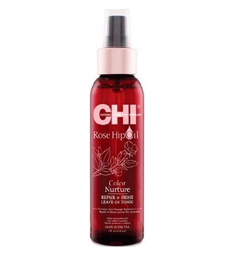 CHI ROSE HIPOIL COLOR NURTURE REPAIR AND SHINE LEAVE-IN TONIC 118ML