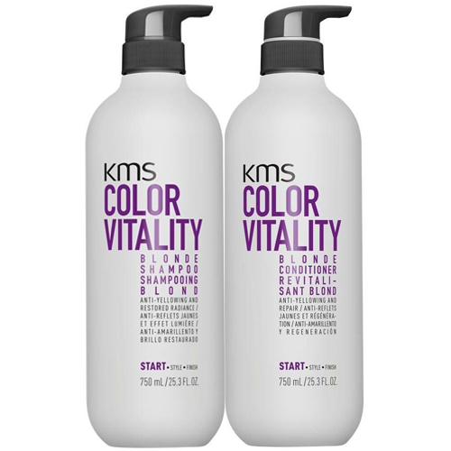 DẦU GỘI XÃ NÂNG SÁNG MÀU TÓC KMS COLORVITALITY BLONDE 750ML